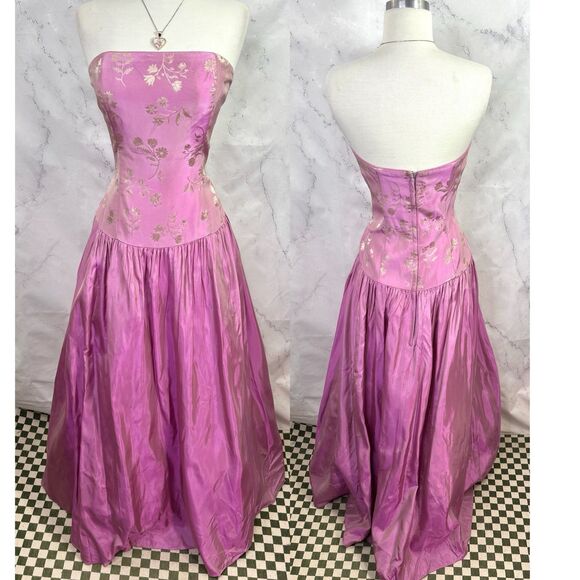 Vtg Jessica McClintock Gunne Sax Prom Tulle Dress 9 Pink Fairy Princess Corset - Picture 1 of 16